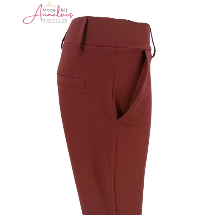 Mi Piace Broek straight bonded travel Burgundy Mi Piace Broek straight bonded travel Burgundy